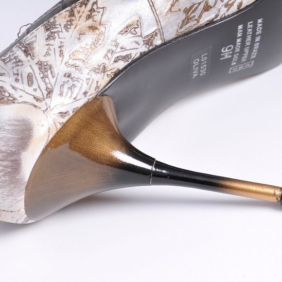 Luichiny 4" heels brown/beige 9M , Buckles Across Toes - Picture 7 of 10